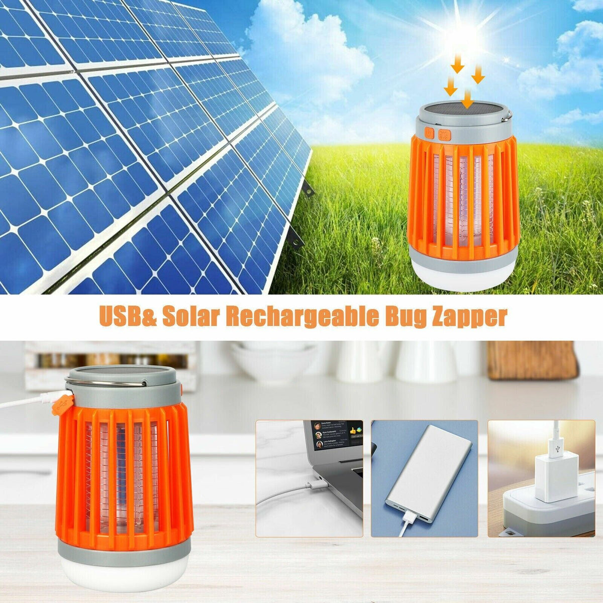 Solar Rechargeable Mosquito Zapper & Camping Lantern