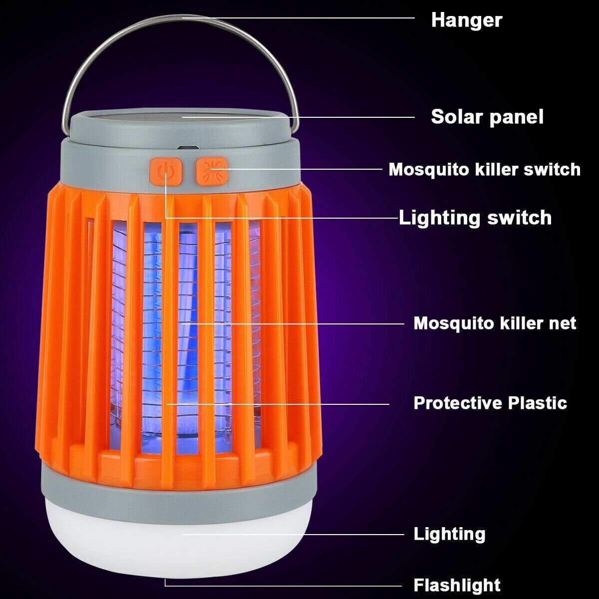 Solar Rechargeable Mosquito Zapper & Camping Lantern