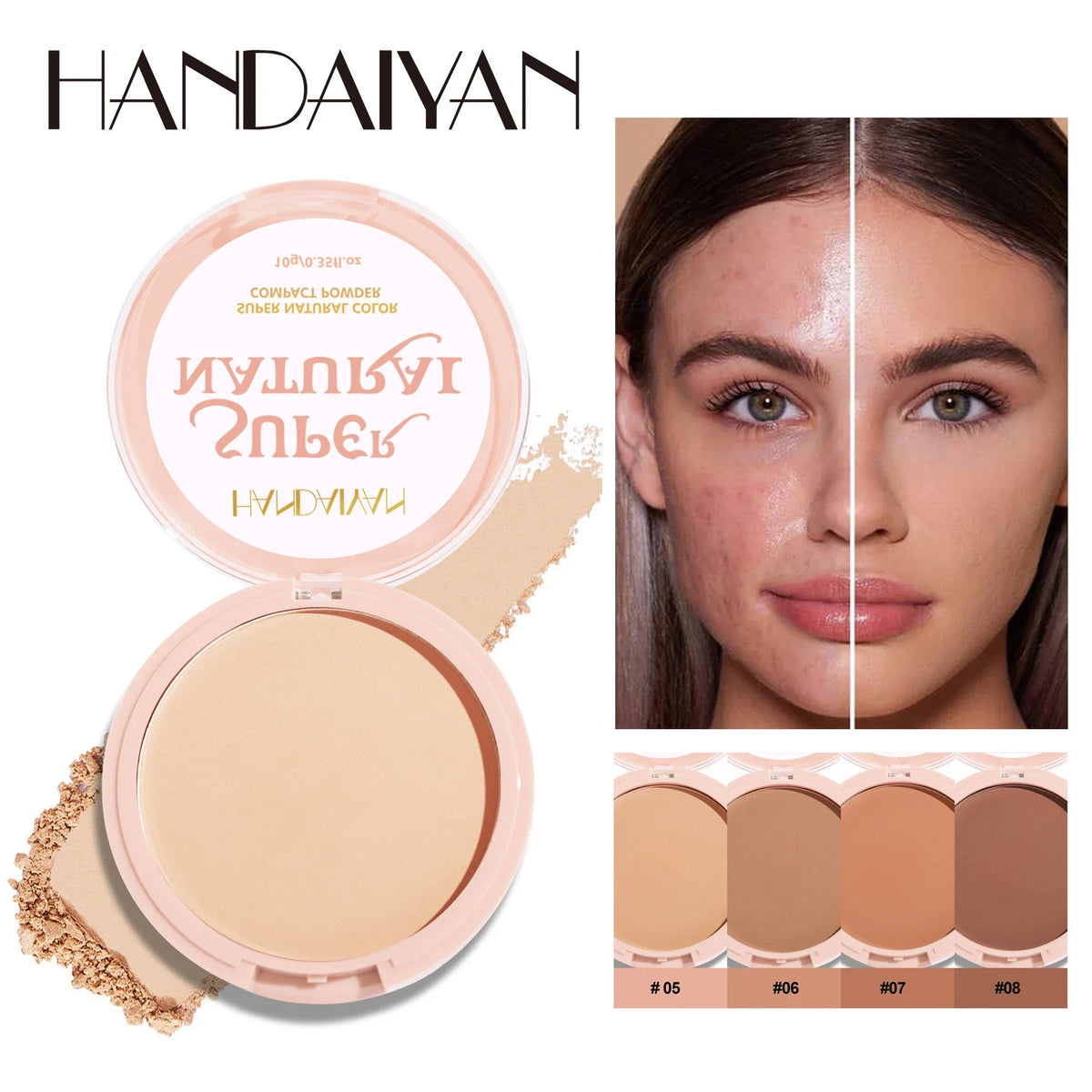 8-Color Matte Face Pressed Powder — 24-Hour Oil Control Setting Powder