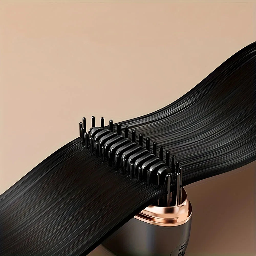 Wireless Hair Straightening Brush — USB Rechargeable | Pink & Black